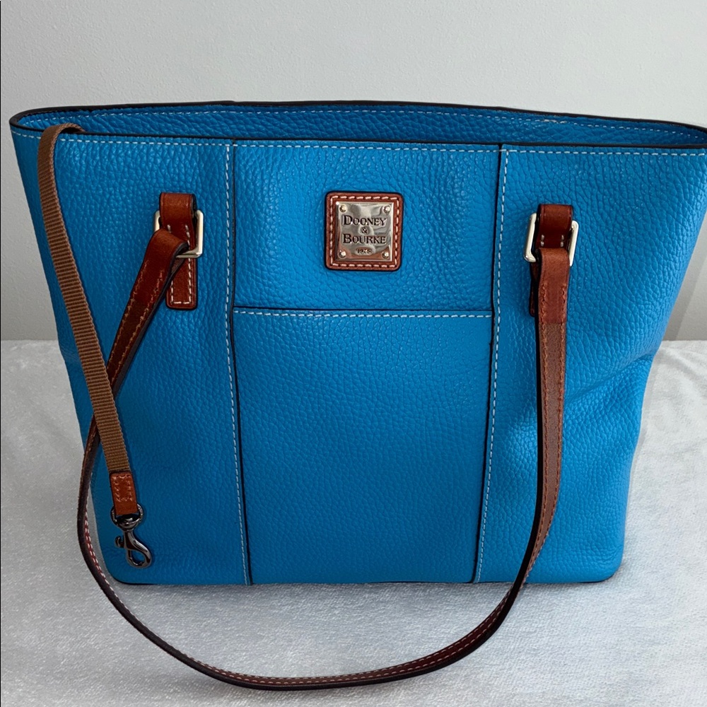 Dooney & Bourke Blue Leather Lexington Tote Bag